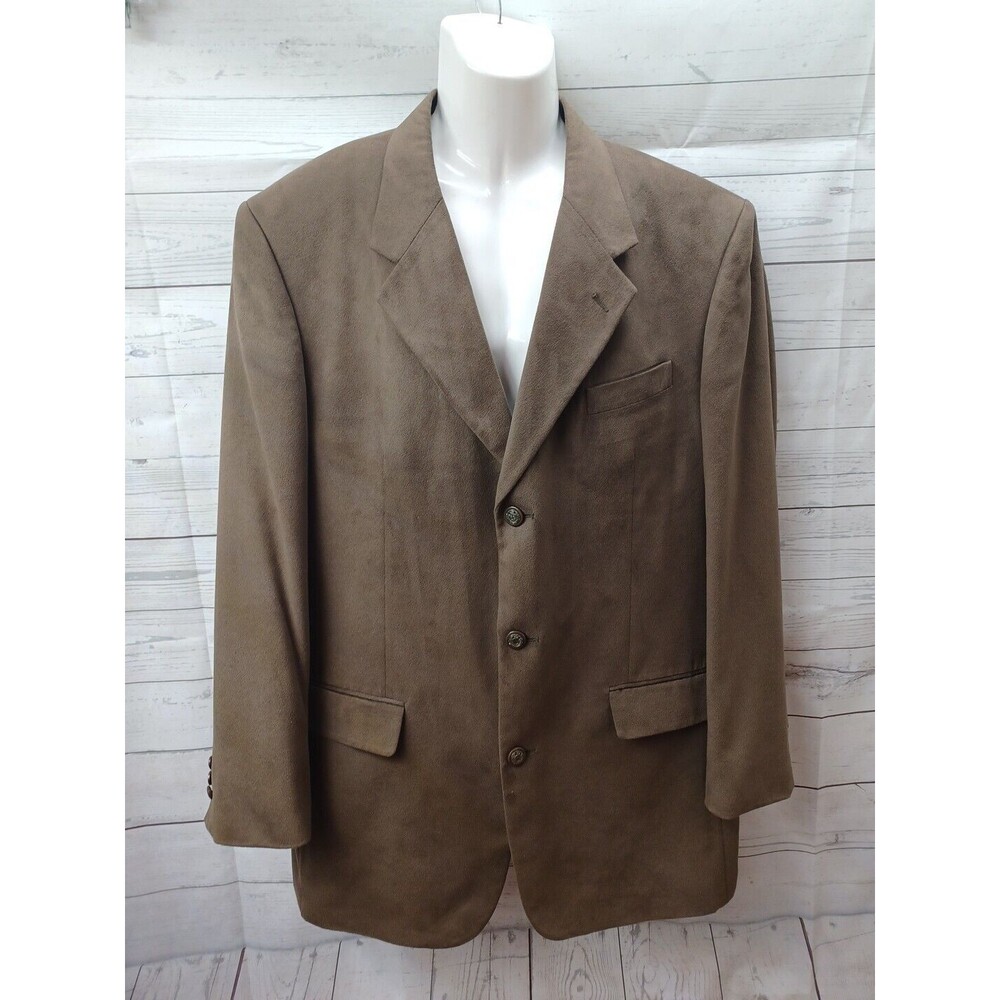 vintage mens brown Milano faux suede blazer jacket Coat sport suit 42L